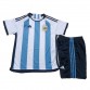 Argentina VM 2022 Hjemmedrakt Barn Kortermet